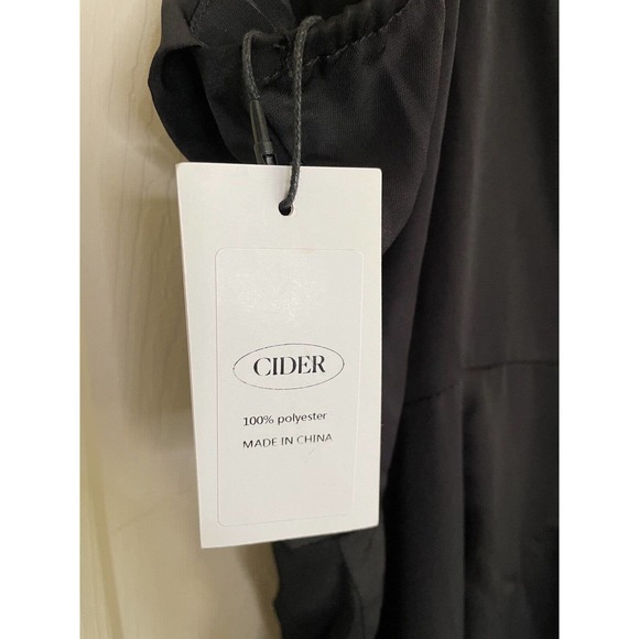 Cider Women’s Solid Black Cowl Neck Stitch Jumpsuit Medium NWT - Picture 4 of 7